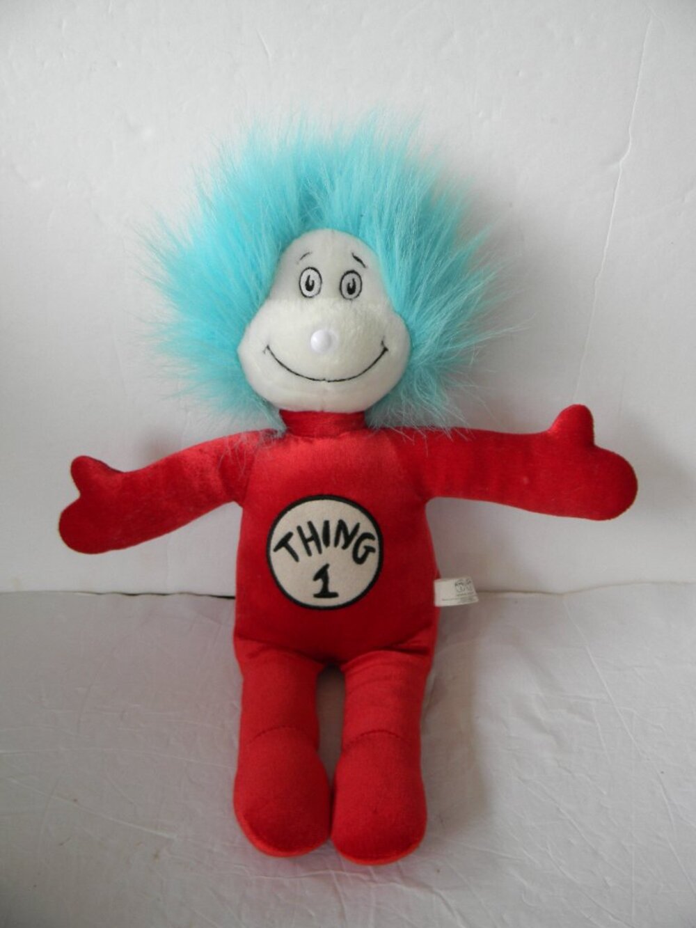 Dr Seuss Thing 1 Plush Blue Hair Red Stuffed Toy 14"